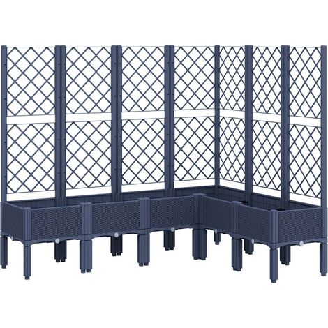vidaXL Fioriera Giardino con Graticcio Grigio Blu 160x120x142 cm PP (1/5)