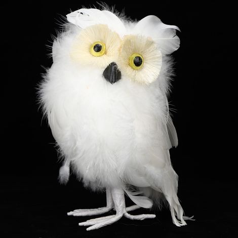 Künstliche Eulen-Vogelfigur aus weißem Schaumstoff, naturgetreue Federn, DIY-Bastelidee für Hochzeiten, Haus, Garten und Partys (1/5)