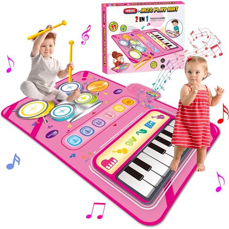 HONORNIC - Tapis musical 2 en 1, cadeau idéal pour les filles et les garçons de 3 à 6 ans. Jouet musical éducatif. (1/5)