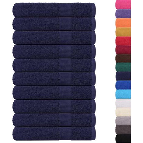 vidaXL Toallas de sauna FROGN 10 uds azul marino 80x200 cm 360 g/m² (1/2)