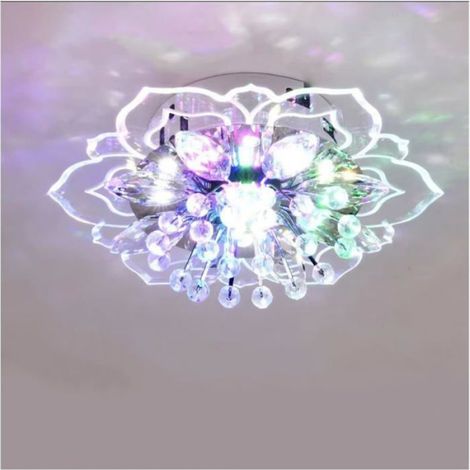 Plafonnier LED moderne, plafonnier LED en cristal, lampe de plafond moderne en forme de fleur pour couloir, salon, chambre... (1/4)