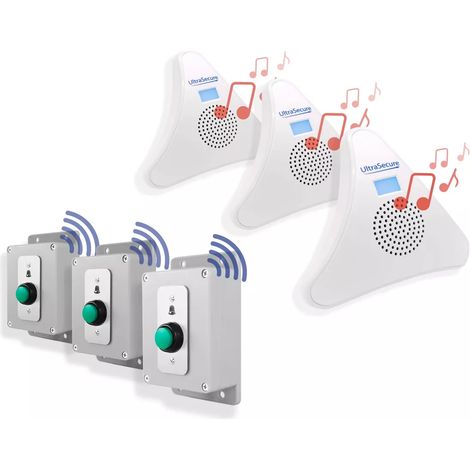 Kit avancé sonnette 3 boutons haute résistance sans-fil 300m autonomes 3 carillons 35 mélodies (DA600+) (1/5)