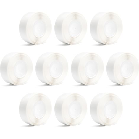 Paquete de 10 rollos de papel térmico autoadhesivo blanco en blanco de 12 x 22 mm, 260 hojas por rollo, compatible con la impresora térmica Phomemo D30, para uso en la oficina y en el hogar. (1/5)