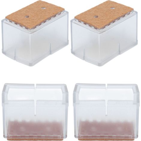 Lot de 16 protège-pieds de chaise carrés en silicone, élastiques et silencieux, pour sols en bois dur. (1/5)