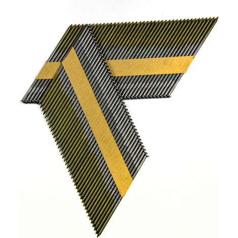Clous pour cloueuse, conditionnés sur bande papier, 3,1 x 90 mm, angle de 34°, 2000 unités, noirs, en anneau