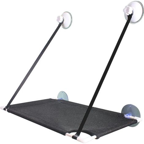 Pérchoir de fenêtre pour chat, hamac pour chat, double couche pour grands chats, gain de place, montage sur fenêtre, durable, barre de siège pour chat de sécurité avec 6 ventouses, convient aux chats (1/4)
