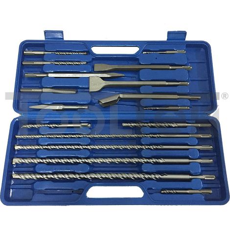 SET PUNTE PER MURO TRAPANO ATTACCO SDS-plus 18pz 5-18mm
