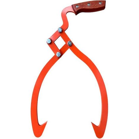Pince à bûches à 2 mâchoires, 45 cm, manche en bois, poignées antidérapantes, pour soulever, transporter et tirer des bûches, outil de jardinage (1/5)