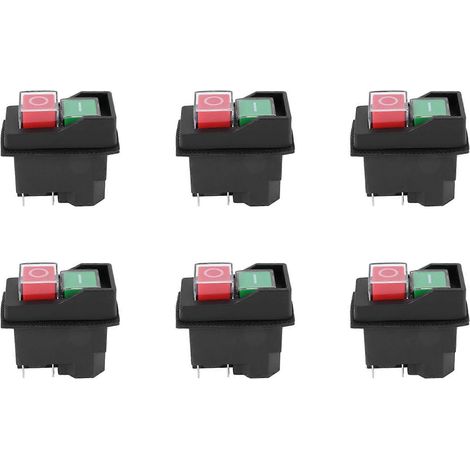 Interrupteur à bouton-poussoir électromagnétique étanche 6X, 5 broches, KJD17, bobine 220-240 V, démarreur magnétique, interrupteur de sécurité pour outils électriques (1/5)