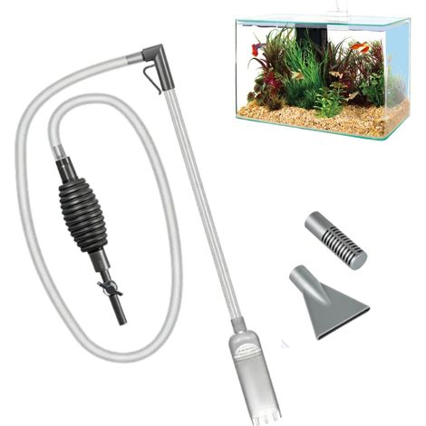Aspirateur Aquarium, Nettoyeur de Sable de Gravier D'aquarium, 1.7m Aspirateur à Bec Canard, Tuyau Flexible PVC, Pompe Nettoyage Aquarium Kit, pour Nettoyage Aquarium pour Changer l'eau (1/5)