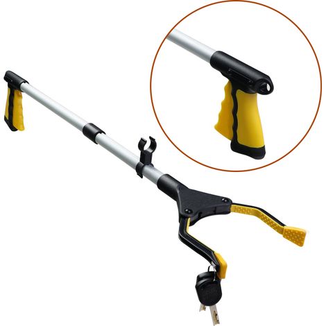 Pince de préhension pliable de 81 cm (32 pouces) pour personnes âgées, avec embout magnétique, mâchoire large et pince rotative, et bras long extensible. (1/5)