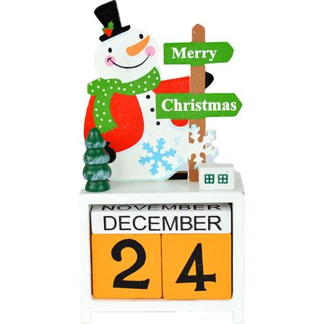 Adventskalender aus Holz – Nummerierte Blöcke für den Countdown bis Weihnachten – Tisch- oder Schreibtischdekoration – 1 Stück (1/5)
