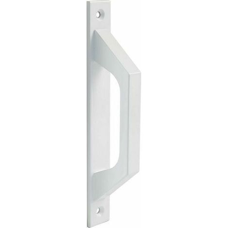 Amig - Poignée à lignes droites en aluminium blanc pour portes coulissantes ou rabattables de passage - 198 x 25 x 40 mm Poignée fonctionnelle et confortable (1/5)