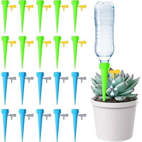 20 Pcs Irrigation Goutte à Goutte Kit, Arrosages Automatiques Réglable, Arroseurs automatiques Plantes Irrigation Système, Goutteur à Débit Réglable avec Adaptateur pour Bouteilles (1/5)