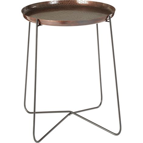 Interiors By Premier Sleek Large Copper And Black Side Table, Round Top Small Lounge Table, Contemporary Bed Side Table (1/3)