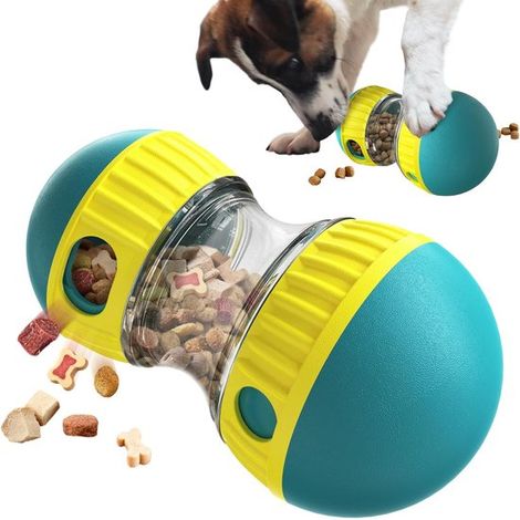 Juguetes rompecabezas para perros, pelota ajustable con dispensador de premios, dispensador de comida, comedero lento y resistente, color verde (1/5)