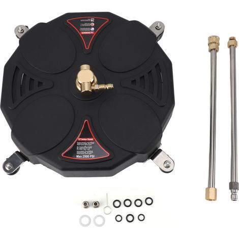 Surface Cleaner for 13-inch Pressure Washer, Accessory with 4 Wheels, 2500PSI, 1/4-inch, Quick Connect, Surface Cleaner for Pressure Washer (1/5)