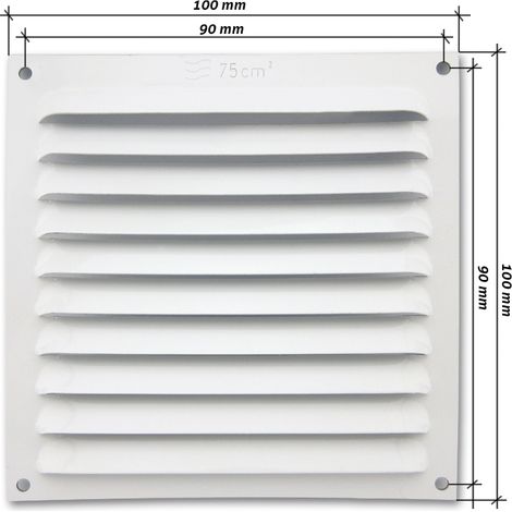 Rejilla de ventilación plana 100x100 mm Blanca (1/3)