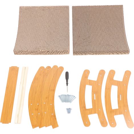 Griffoir Balançoire Chat + [Marque] + Modèle Ergonomique + En Carton Ondulé et Bois de Pin (1/5)