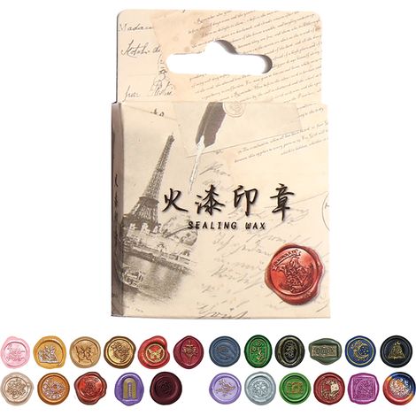 46 autocollants sceau de cire autocollants enveloppe invités mariage, adhésifs pour sceller lettres et paquets cadeaux Noël (1/5)