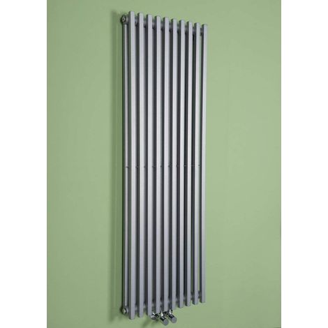 Silver Wall Radiator Flat Panel Vertical Radiator 2 Column 1400x445mm Silver