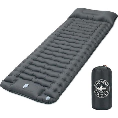 Matelas de camping ultra léger pour adultes et enfants - Matelas gonflable d'extérieur, de sommeil pour la randonnée et la plage avec pompe à pied (1/5)