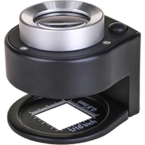 Loupe de bureau 30x avec éclairage LED et UV et échelle, outil d'inspection pour bijoutiers (pierres précieuses, montres, pièces de monnaie, timbres) (noire) (1/5)