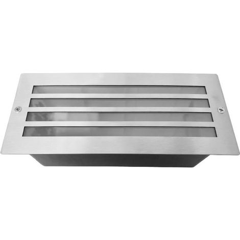 Lámpara empotrable tipo spot E27 rectangular con rejilla en acero inoxidable 304. Miidex Lighting® (1/5)