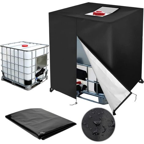 Couverture Pour Réservoir D’Eau De Pluie De 1000 Litres Étanche Et Résistante Aux UV Avec Film Protecteur Pour Conteneur IBC (1/5)