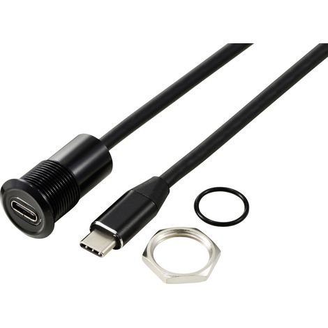 USB-C® (3.1) Buchse/Stecker 1 m Kabel schwarz TC-13376328 TRU COMPONENTS Inhalt: 1 St. (1/3)