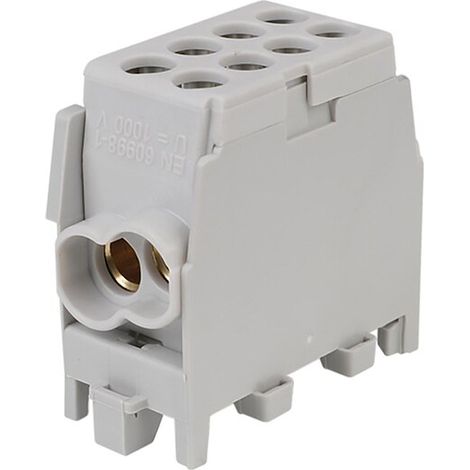 Hauptleitungs-Abzweigklemme - grau, 1-polig 2x Eingang 25 mm² / 2x Ausgang 25 mm²