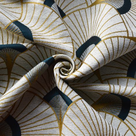 Tissu d'ameublement jacquard Jaune Ocre 140 cm