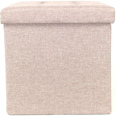 Pouf Contenitore Imbottito Pieghevole Modello Liner Colore Caffelatte (1/3)