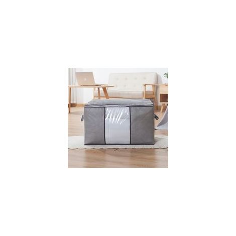 Lot de 2 sacs pliables pour couettes et linge, grande capacité, gris (1/4)