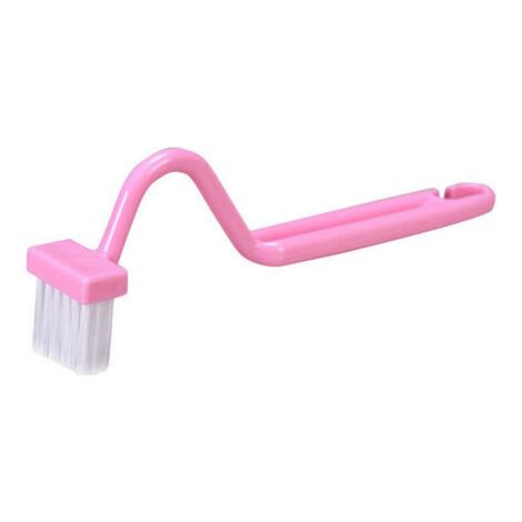 BUNTHAUS Brosse de toilette en forme de V, 10 pièces, brosse de nettoyage incurvée en plastique pour toilettes, cuisine, évier, salle de bains(rose) (1/5)