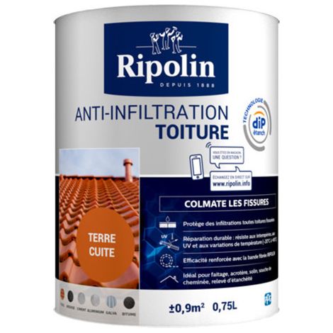 Anti-Infiltration Toiture Pot 0.75L Terre Cuite - RIPOLIN