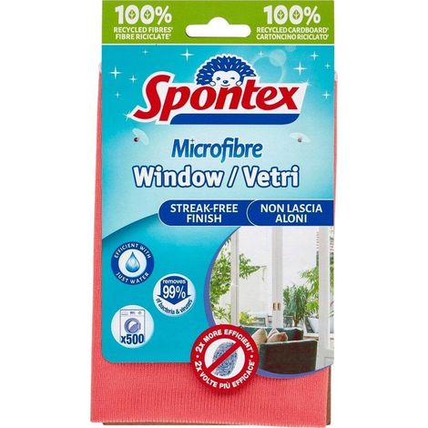 Spontex Microfibra Window Vetri Éponge Rose 35x35 cm