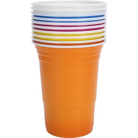 Lot de 10 gobelets ronds 360ml en plastique PP jetables pour fête, banquet, jeu extérieur
