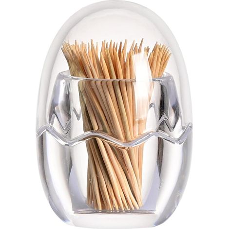 Stück Acryl-Zahnstocherhalter, eiförmige Zahnstocherbox, transparenter Zahnstocherhalter, Zahnstocheraufbewahrungsbox, geeignet für Restaurants, Bars (transparent)