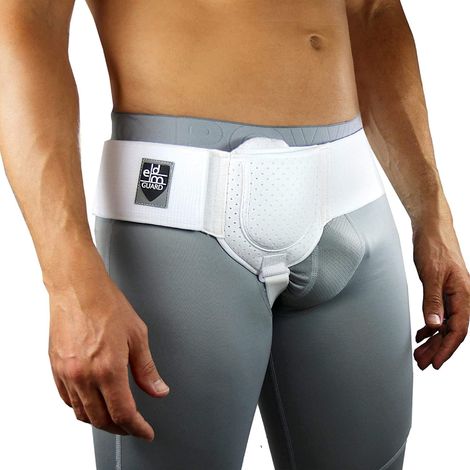 Ceinture de soutien herniaire pour homme  Côté gauche ou droit  Soutien post-opératoire pour hernie inguinale  Sangle de taille ajustable  Taille S/M