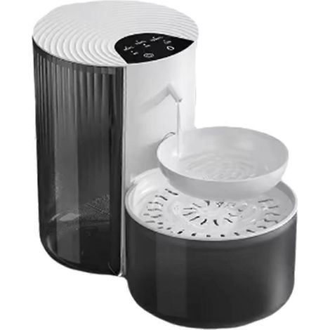 3L Kabelloser Haustier-Trinkbrunnen, wiederaufladbar, mit automatischer Entleerung, intelligentem Timer, filterlos (Weiß). (1/5)