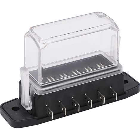 6-fach Sicherungsblock mit wasserdichter, transparenter Abdeckung für Boote/Wohnmobile, 12V/24V Gleichstromversorgung, 45A Gesamtlast (1/5)