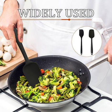 2 Pièces Spatule Silicone, Résistante 315°C, Manche Ergonomique, Antiadhésive Flexible, Pour Cuisine et Pâtisserie (1/5)
