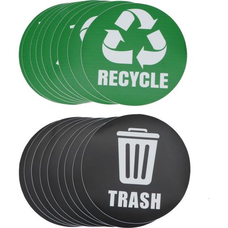 18 pièces étiquette environnementale recycler poubelle décalcomanie autocollants auto-adhésif étanche poubelle décor (1/5)