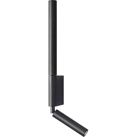 Applique murale de lecture réglable, applique tubulaire longue noire, lampe murale linéaire en métal avec abat-jour en acrylique, luminaires muraux LED modernes - 4000K (1/5)