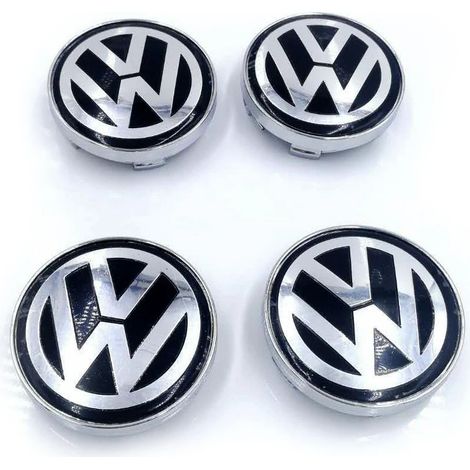 Lot de 4 enjoliveurs de roue VW10 de 60 mm compatibles avec Volkswagen[JUN]