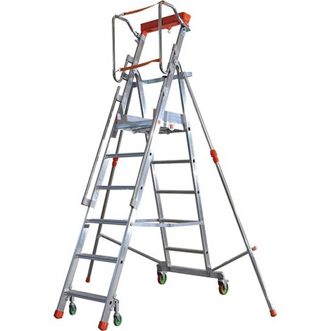 Escabeau roulant 6 marches - Hauteur de plateforme: 1.59m - Hauteur atteignable: 3.59m - CTA-6 (1/5)