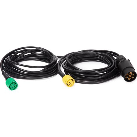 5,0 mètres Rallonge Remorque Prise 7 Broches Male vers 1x Prise 5 Broches et 1x Prise 4 Broches, 12V Rallonge Câble Remorque Connecteur Standard Européenne, pour Véhicule RV (1/5)