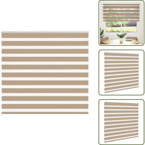 Zebrarollo Sandbraun 160x150 cm Stoffbreite 155,9 cm Polyester - Zebra-Jalousie - Zebra-Jalousien - Zebra-Rollo - Doppelrollo (1/5)