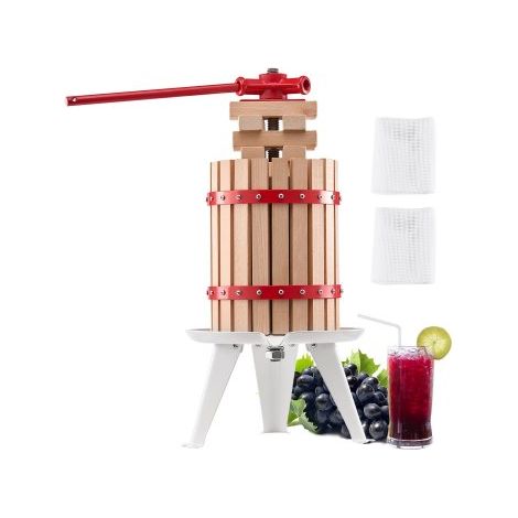 Pressoir à Fruits Manuel 6 L Presse à Vin avec Panier en Bois (1/5)